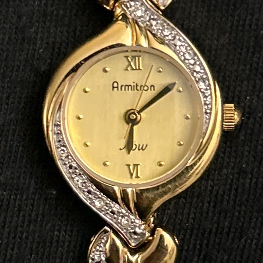 Armitron Women's Gold Tone Crystal Bracelet Watch